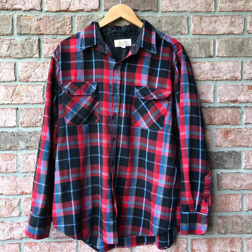 Red & Black South Mountain Flannel Button Up (XL)